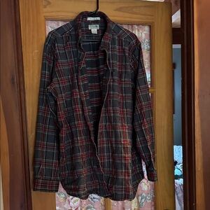 L.L. Bean Red and Black Plaid Shirt